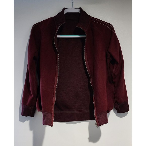 Place Sport Boys Full Zip Sweatshirt Dark Red Black Long Sleeve Size L (10/12) - Picture 3 of 8